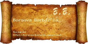 Borsova Borbála névjegykártya